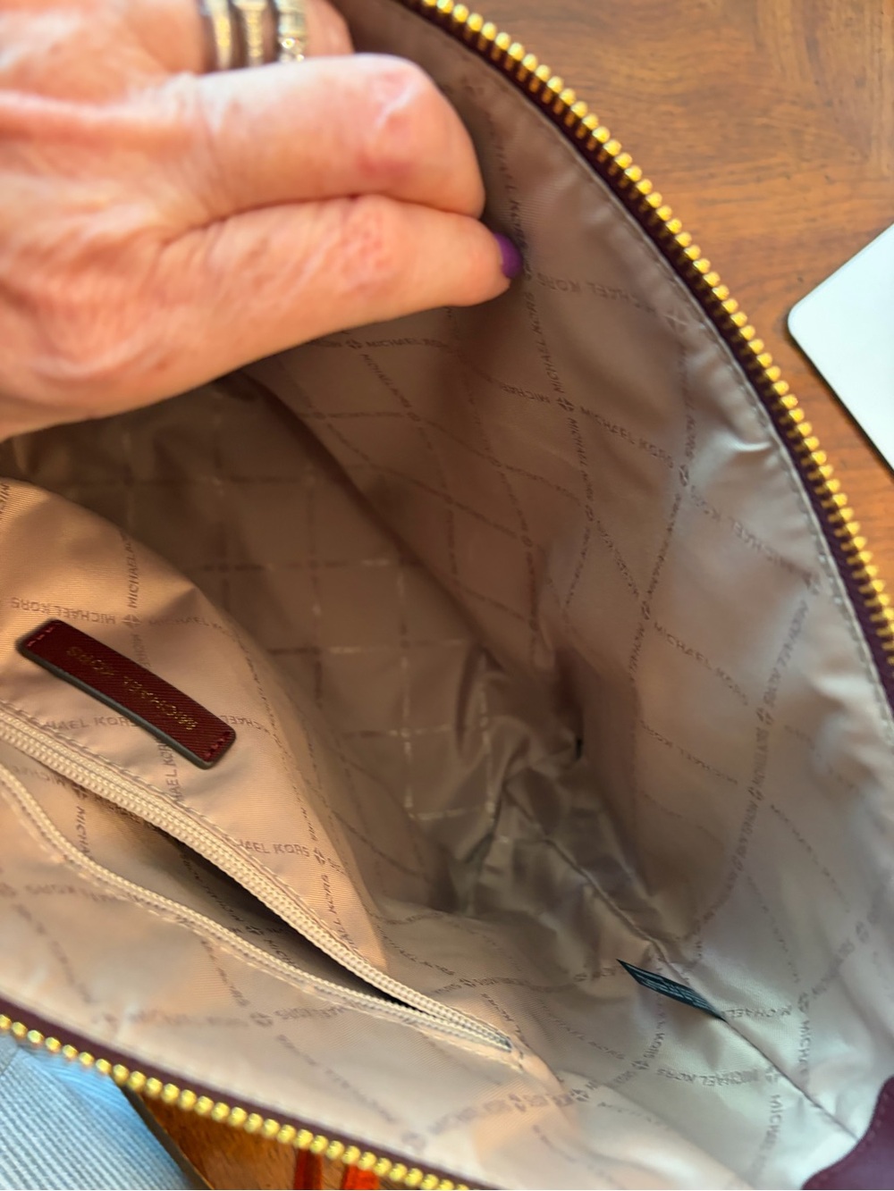 Michael Kors Jet Set Bag (NWOT) and Reed Wallet in Oxblood (NWT) - Picture 7 of 10